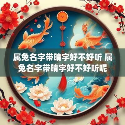 属兔名字带晴字好不好听 属兔名字带晴字好不好听呢