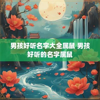 男孩好听名字大全属鼠 男孩好听的名字属鼠