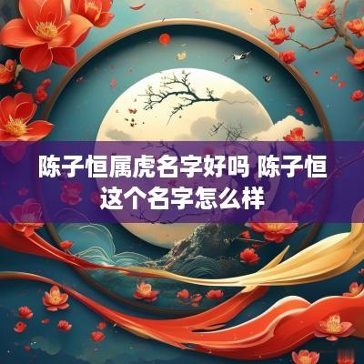 陈子恒属虎名字好吗 陈子恒这个名字怎么样