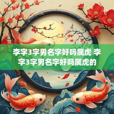 李字3字男名字好吗属虎 李字3字男名字好吗属虎的