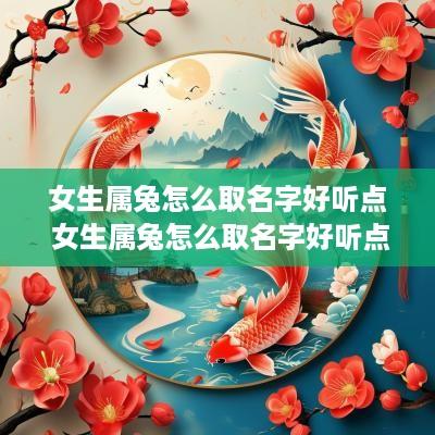 女生属兔怎么取名字好听点 女生属兔怎么取名字好听点的