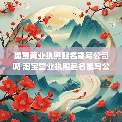 淘宝营业执照起名能写公司吗 淘宝营业执照起名能写公司吗怎么写