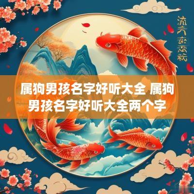 属狗男孩名字好听大全 属狗男孩名字好听大全两个字