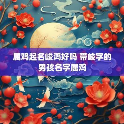 属鸡起名峻鸿好吗 带峻字的男孩名字属鸡