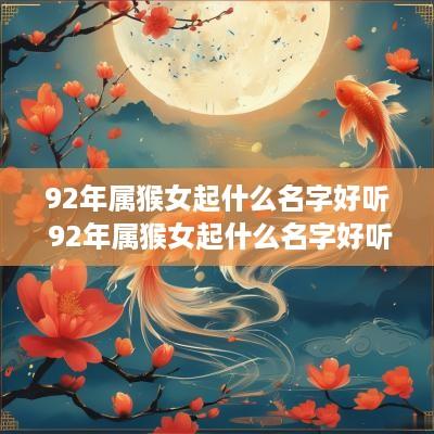92年属猴女起什么名字好听 92年属猴女起什么名字好听点