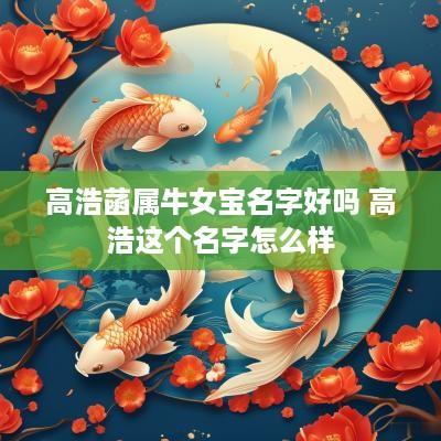 高浩菡属牛女宝名字好吗 高浩这个名字怎么样