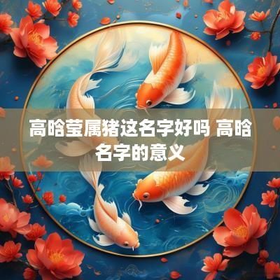 高晗莹属猪这名字好吗 高晗名字的意义