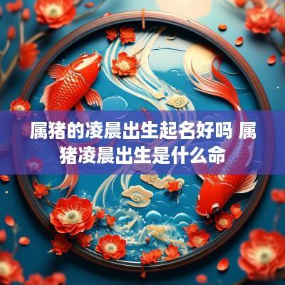 属猪的凌晨出生起名好吗 属猪凌晨出生是什么命