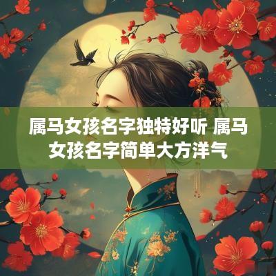 属马女孩名字独特好听 属马女孩名字简单大方洋气