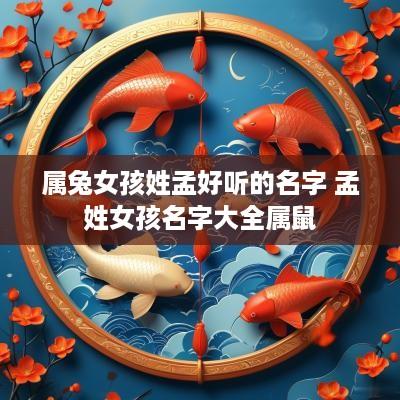 属兔女孩姓孟好听的名字 孟姓女孩名字大全属鼠