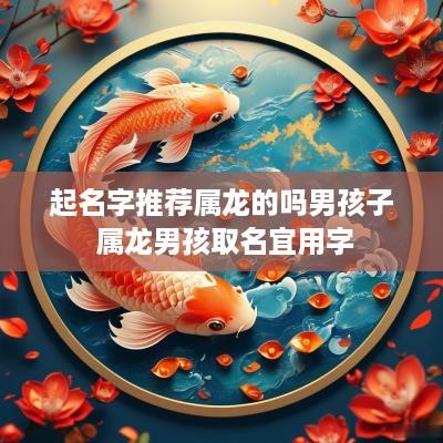 起名字推荐属龙的吗男孩子 属龙男孩取名宜用字