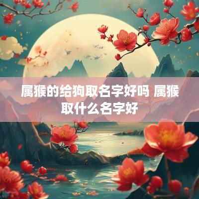 属猴的给狗取名字好吗 属猴取什么名字好