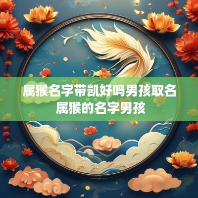 属猴名字带凯好吗男孩取名 属猴的名字男孩