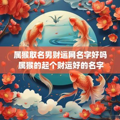 属猴取名男财运网名字好吗 属猴的起个财运好的名字