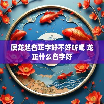 属龙起名正字好不好听呢 龙正什么名字好