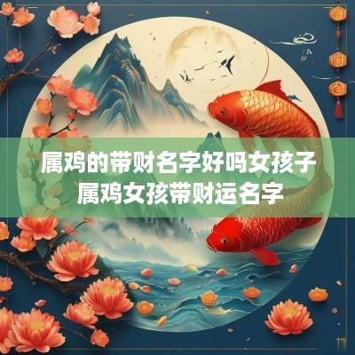 属鸡的带财名字好吗女孩子 属鸡女孩带财运名字
