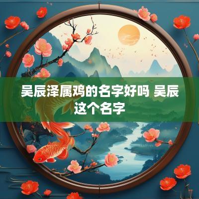 吴辰泽属鸡的名字好吗 吴辰这个名字