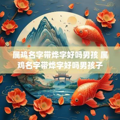 属鸡名字带烨字好吗男孩 属鸡名字带烨字好吗男孩子