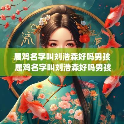 属鸡名字叫刘浩森好吗男孩 属鸡名字叫刘浩森好吗男孩子
