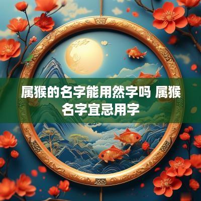 属猴的名字能用然字吗 属猴名字宜忌用字