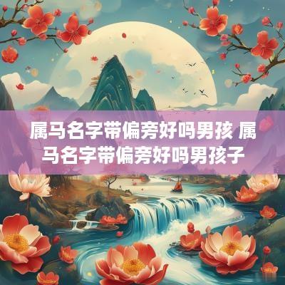 属马名字带偏旁好吗男孩 属马名字带偏旁好吗男孩子
