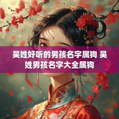 吴姓好听的男孩名字属狗 吴姓男孩名字大全属狗