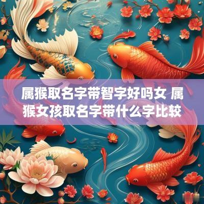 属猴取名字带智字好吗女 属猴女孩取名字带什么字比较好