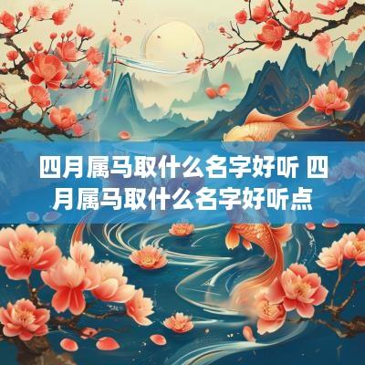 四月属马取什么名字好听 四月属马取什么名字好听点