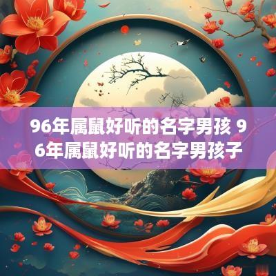 96年属鼠好听的名字男孩 96年属鼠好听的名字男孩子