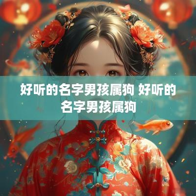 好听的名字男孩属狗 好听的名字男孩属狗