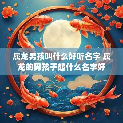 属龙男孩叫什么好听名字 属龙的男孩子起什么名字好