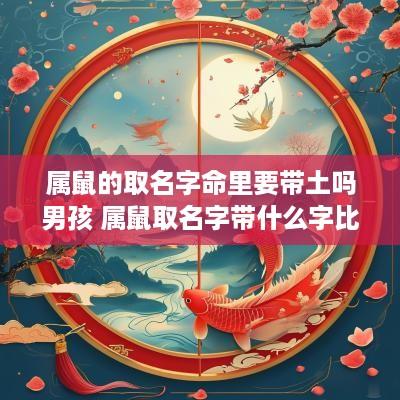 属鼠的取名字命里要带土吗男孩 属鼠取名字带什么字比较好
