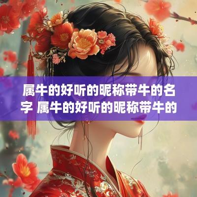 属牛的好听的昵称带牛的名字 属牛的好听的昵称带牛的名字大全