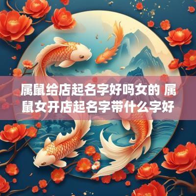 属鼠给店起名字好吗女的 属鼠女开店起名字带什么字好