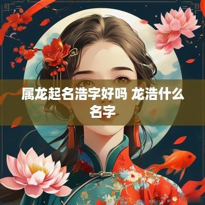 属龙起名浩字好吗 龙浩什么名字