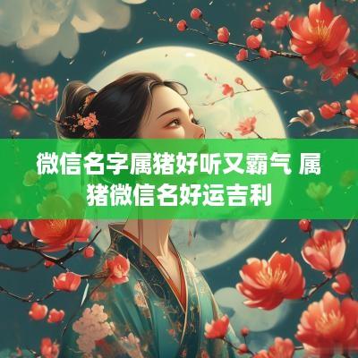 微信名字属猪好听又霸气 属猪微信名好运吉利