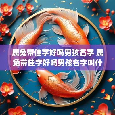 属兔带佳字好吗男孩名字 属兔带佳字好吗男孩名字叫什么