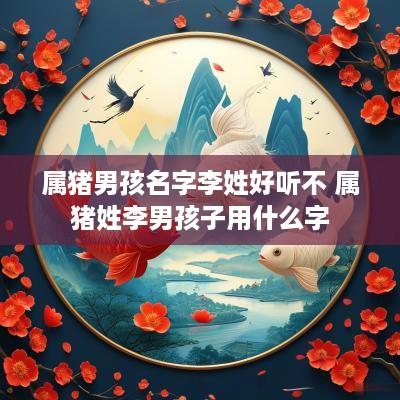 属猪男孩名字李姓好听不 属猪姓李男孩子用什么字