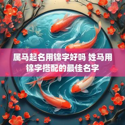 属马起名用锦字好吗 姓马用锦字搭配的最佳名字