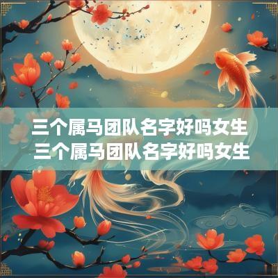三个属马团队名字好吗女生 三个属马团队名字好吗女生怎么取