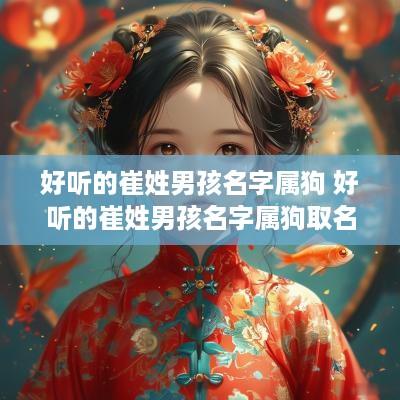 好听的崔姓男孩名字属狗 好听的崔姓男孩名字属狗取名