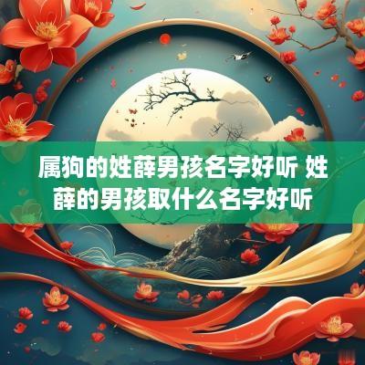 属狗的姓薛男孩名字好听 姓薛的男孩取什么名字好听