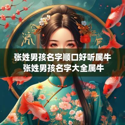 张姓男孩名字顺口好听属牛 张姓男孩名字大全属牛