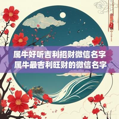 属牛好听吉利招财微信名字 属牛最吉利旺财的微信名字