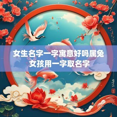 女生名字一字寓意好吗属兔 女孩用一字取名字
