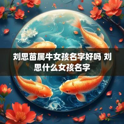 刘思苗属牛女孩名字好吗 刘思什么女孩名字