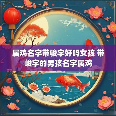 属鸡名字带骏字好吗女孩 带峻字的男孩名字属鸡