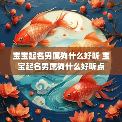 宝宝起名男属狗什么好听 宝宝起名男属狗什么好听点