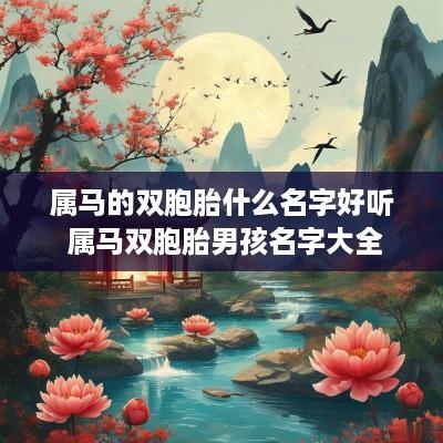属马的双胞胎什么名字好听 属马双胞胎男孩名字大全
