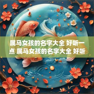 属马女孩的名字大全 好听一点 属马女孩的名字大全 好听一点的有哪些